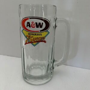 A&W‎ Restaurants 75 Years Authentic Since 1919 Beer Mug Glass Collectible